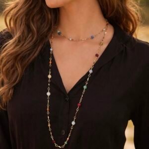 sautoir bijoux fait main en pierres naturelles semi précieuses sautoir collier bijoux fait main en pierres naturelles semi précieuses