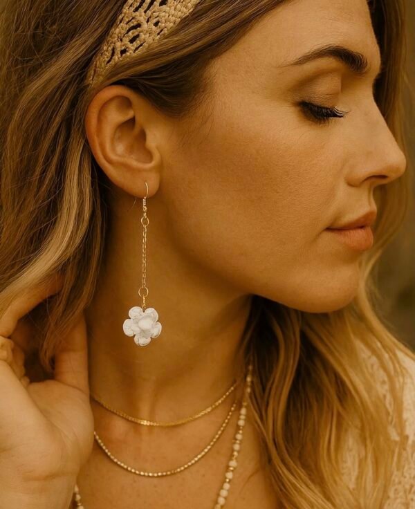Boucles d'oreilles howlite