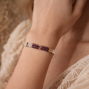 Bracelet en grenat facettés