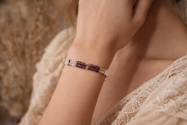 Bracelet en grenat facettés