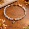 collier chien quartz rose