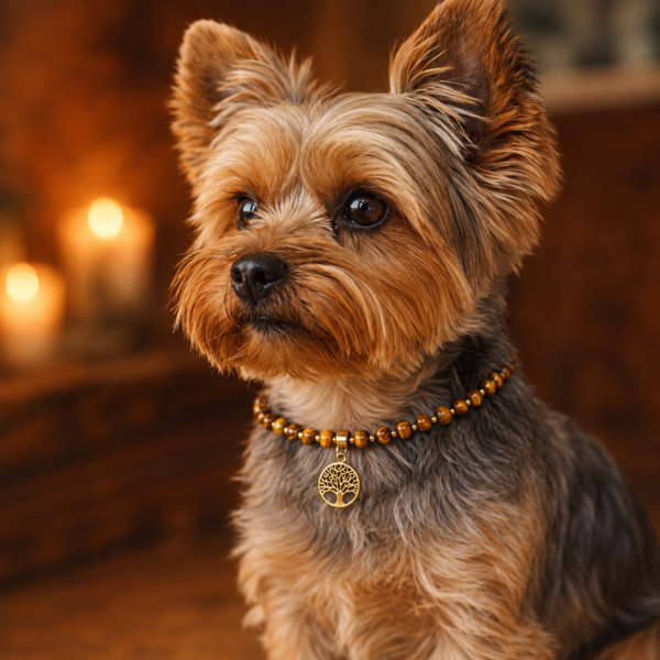 collier chien oeil de tigre