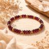 Bracelet "Éclat de Courage" - Grenat & Hématite dorée