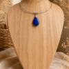 collier acier lapis lazuli