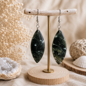 Boucles d’oreilles "Cœur de Jade" - Jade néphrite