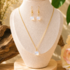 parure collier et boucles d'oreille en labradorite