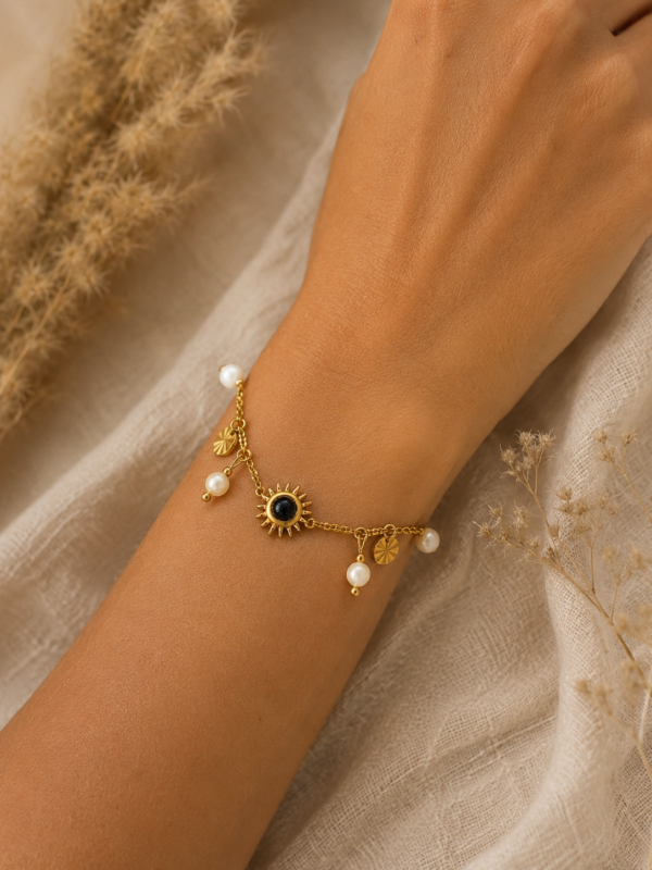 64DDC660-37AC-4DD0-BD31-3EC681C2A195 Bracelet "Éclat Solaire" - Nacre caramel