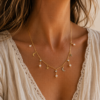 Collier "Éclat Céleste" - Nacre caramel facettée