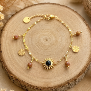 Bracelet "Éclat Solaire" - Pierre de sable dorée