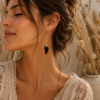 Boucles d’oreilles "Ailes d’Onyx" - Onyx