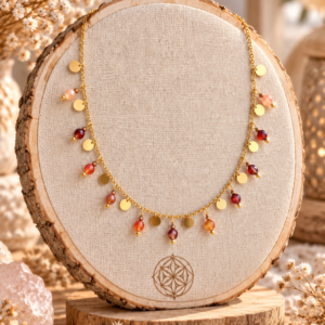 collier cornaline facettée
