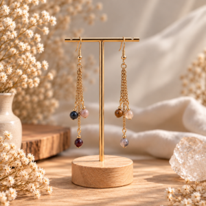 boucles d oreilles bois fossilisé