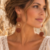 AE9FC256-CED4-4A9D-81C7-29BF01058B76 Boucles d'oreilles "Fleurs de Terre" - Agate mexicaine & Hématite dorée