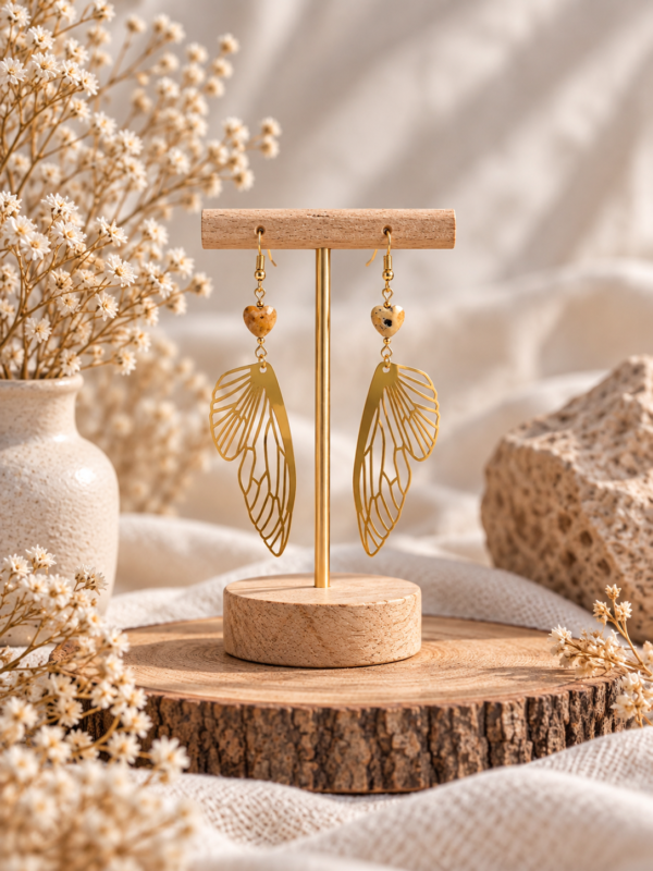 boucles d'oreilles papillon agate
