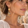 Boucles d’oreilles "Éclats d’Aurore" - Beryl & Hématite dorée